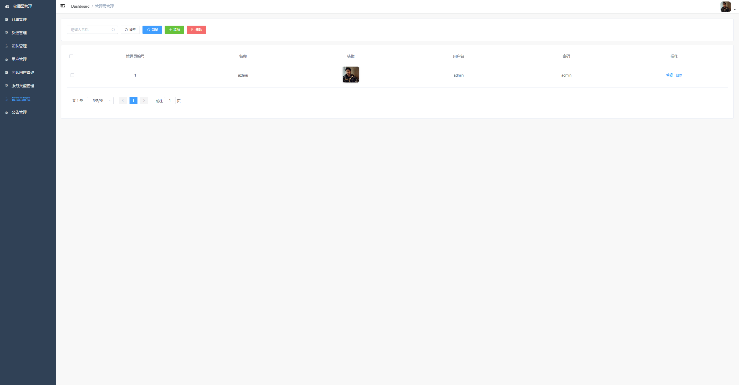 管理端管理员管理