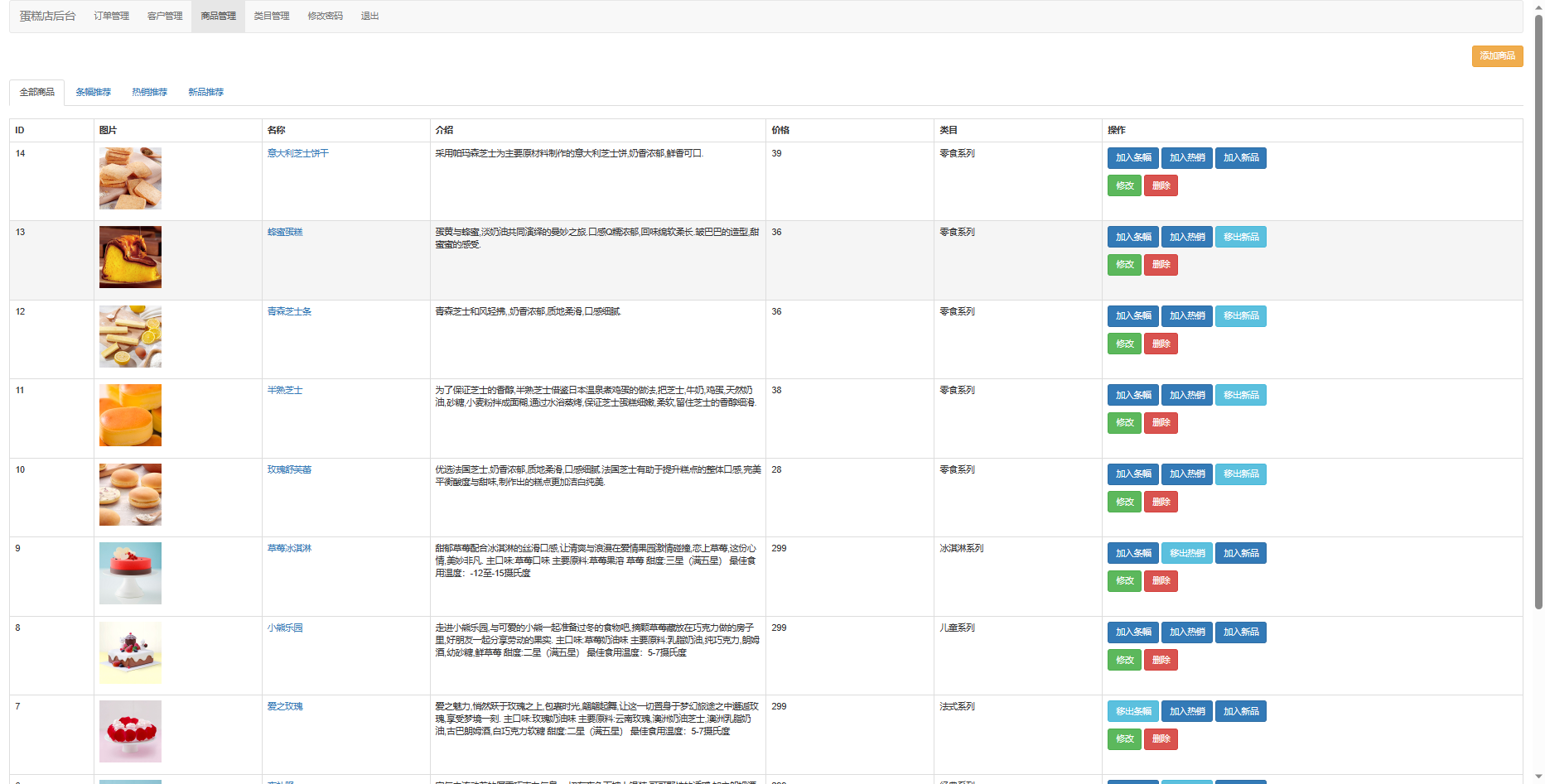 管理端商品管理                           