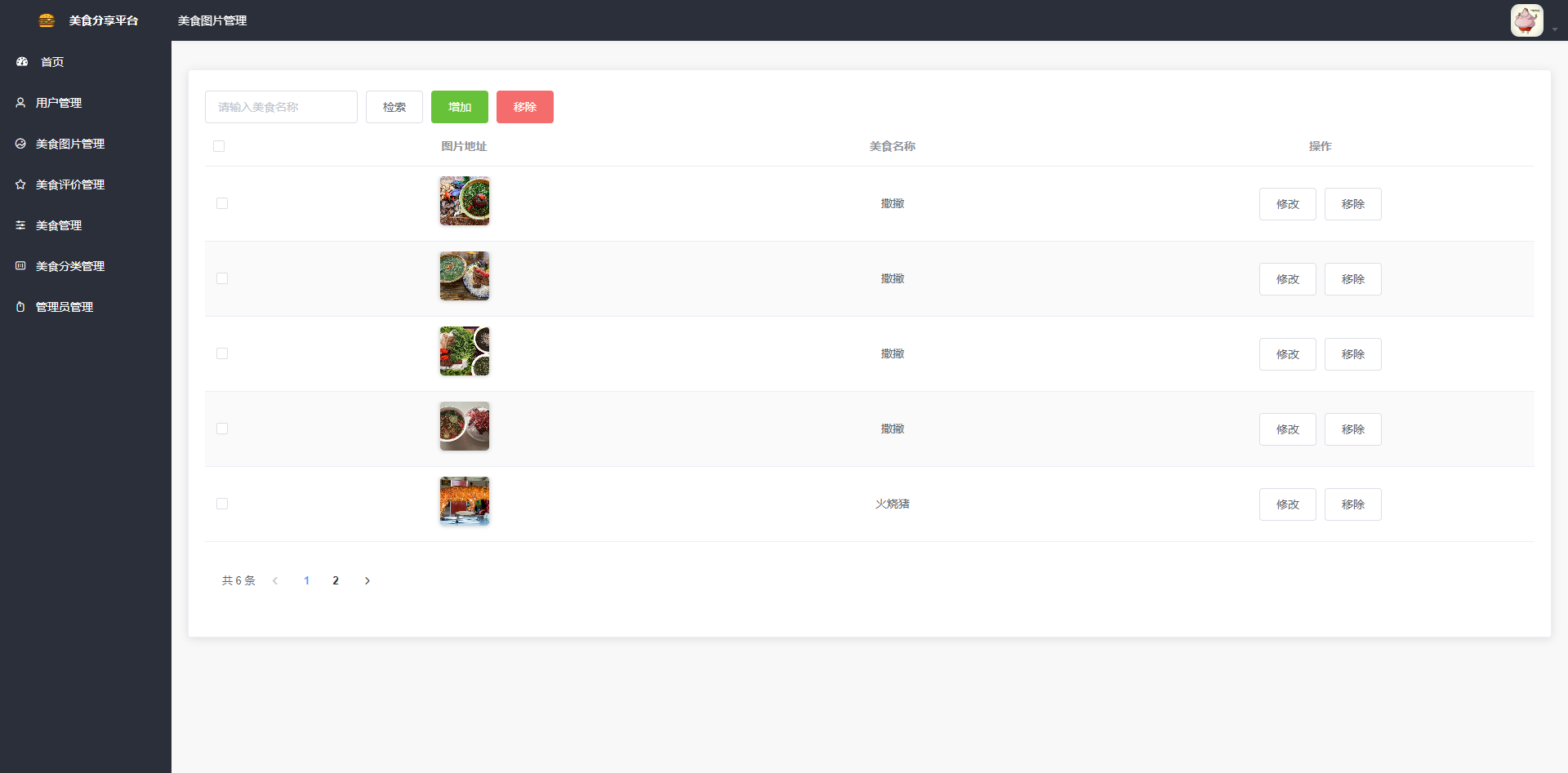 美食图片管理
